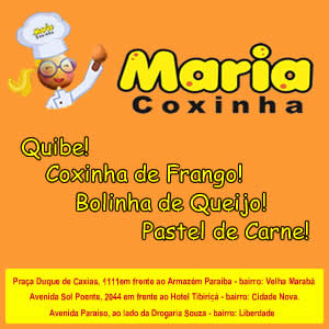 Maria Coxinha: Quibe, Coxinha e Bolinho de queijo!